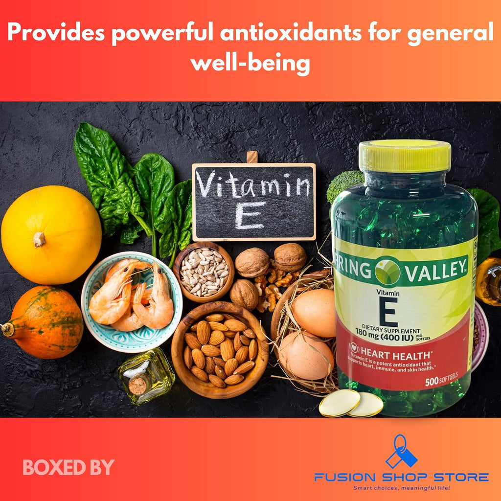 Vitamina E 400 UI (180 mg) Cápsulas Blandas, 500 Unidades