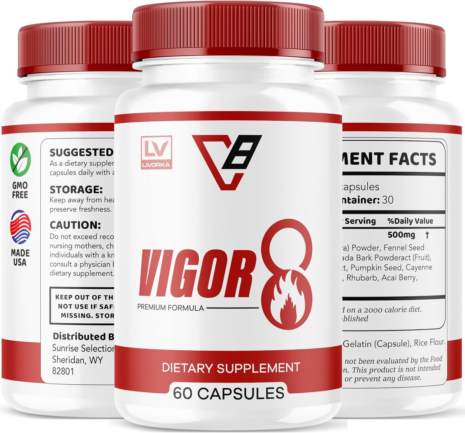 (5 Pack) Vigor 8 For Men, Vigor 8 Pills For Men, Vigor 8 Force For Men, Vigor8 Pills, Vigor 8 Pills, Vigor 8 Premium Formula, Vigor8 Male Pills, Vigor 8 Male Supplement, 300 Capsules for 5 Months