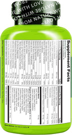 NATURELO Multivitamínico Integral con Apoyo Extra para Cabello, Piel y Uñas - Mezcla de Belleza con Ácido Hialurónico y Semilla de Uva - Biotina de Alta Potencia, Vitamina C y Glutatión - 60 Cápsulas Veganas