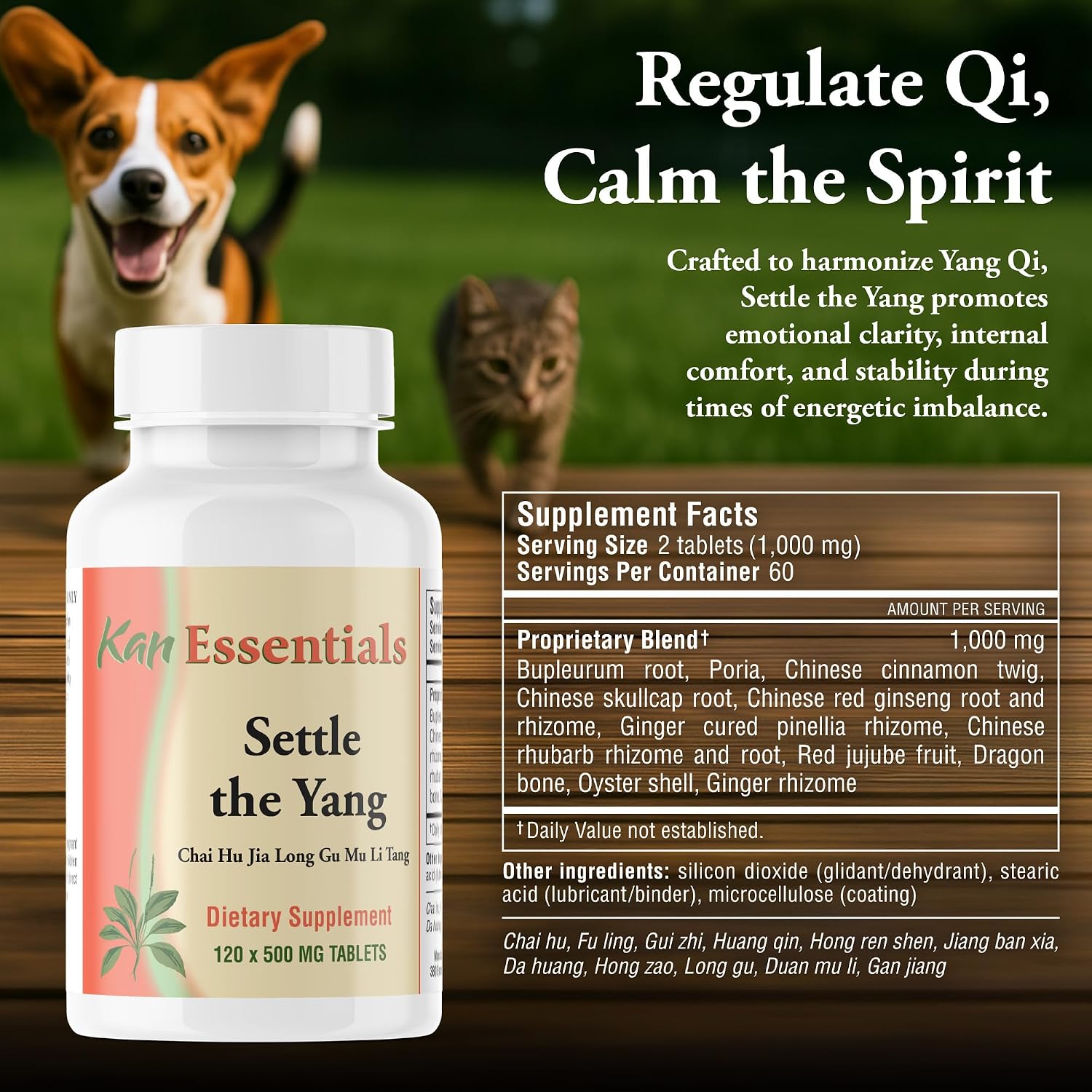 Kan Herb Company Settle the Yang – 120 Tablets for Dogs and Cats