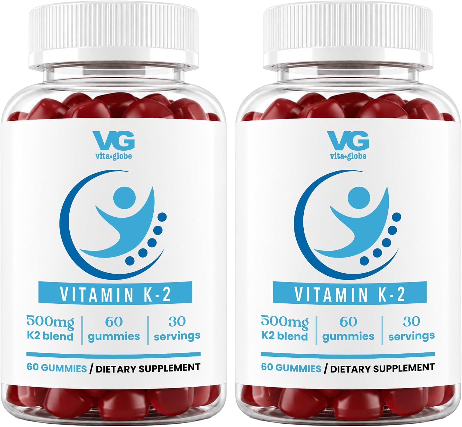 VITA Globe Vitamina K2 Gominolas – 60 unidades, vegano, no transgénico, para huesos y corazón