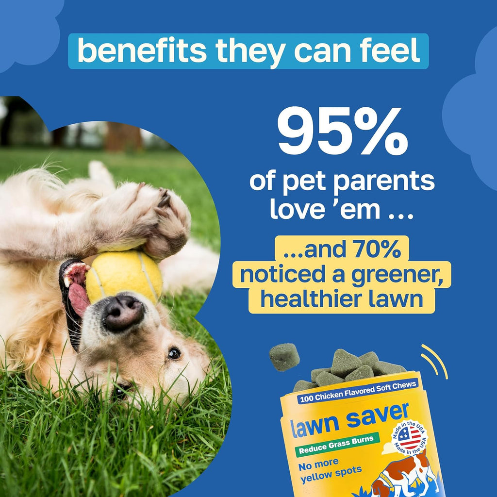 Happy Paws Lawn Saver Probióticos para Perros - 100 Masticables Blandos