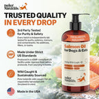 Deley Naturals Aceite de Salmón Salvaje de Alaska para Perros y Gatos - Omega 3, DHA y EPA - 946 ml