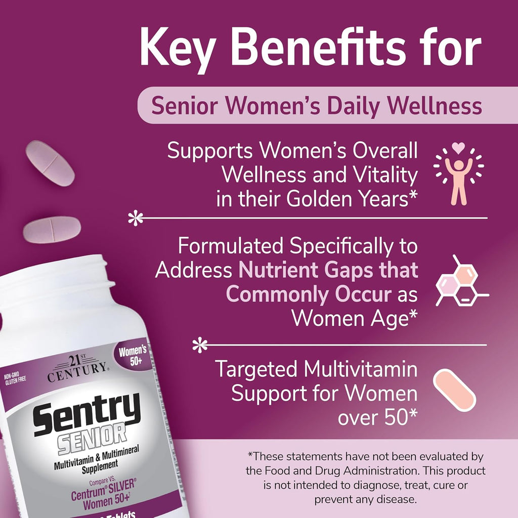 21st Century Sentry Senior Women 50+ Multivitamínico, 100 Comprimidos