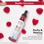 Buried Treasure Gotas de Vitamina B12 - 1000mcg Metilcobalamina por Dosis, 120 Dosis - Sublingual, Vegano, Sin Alcohol, Sabor Frambuesa, 60 ml