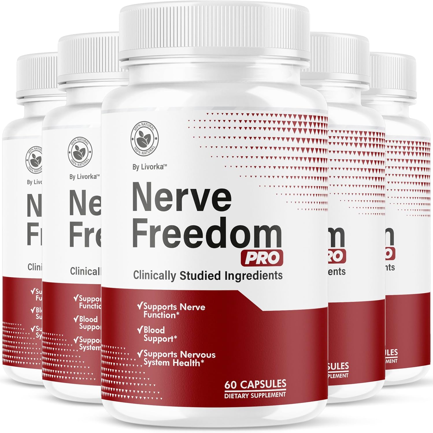 (5 Pack) Nerve Freedom Pro - 300 Cápsulas, Fórmula Avanzada