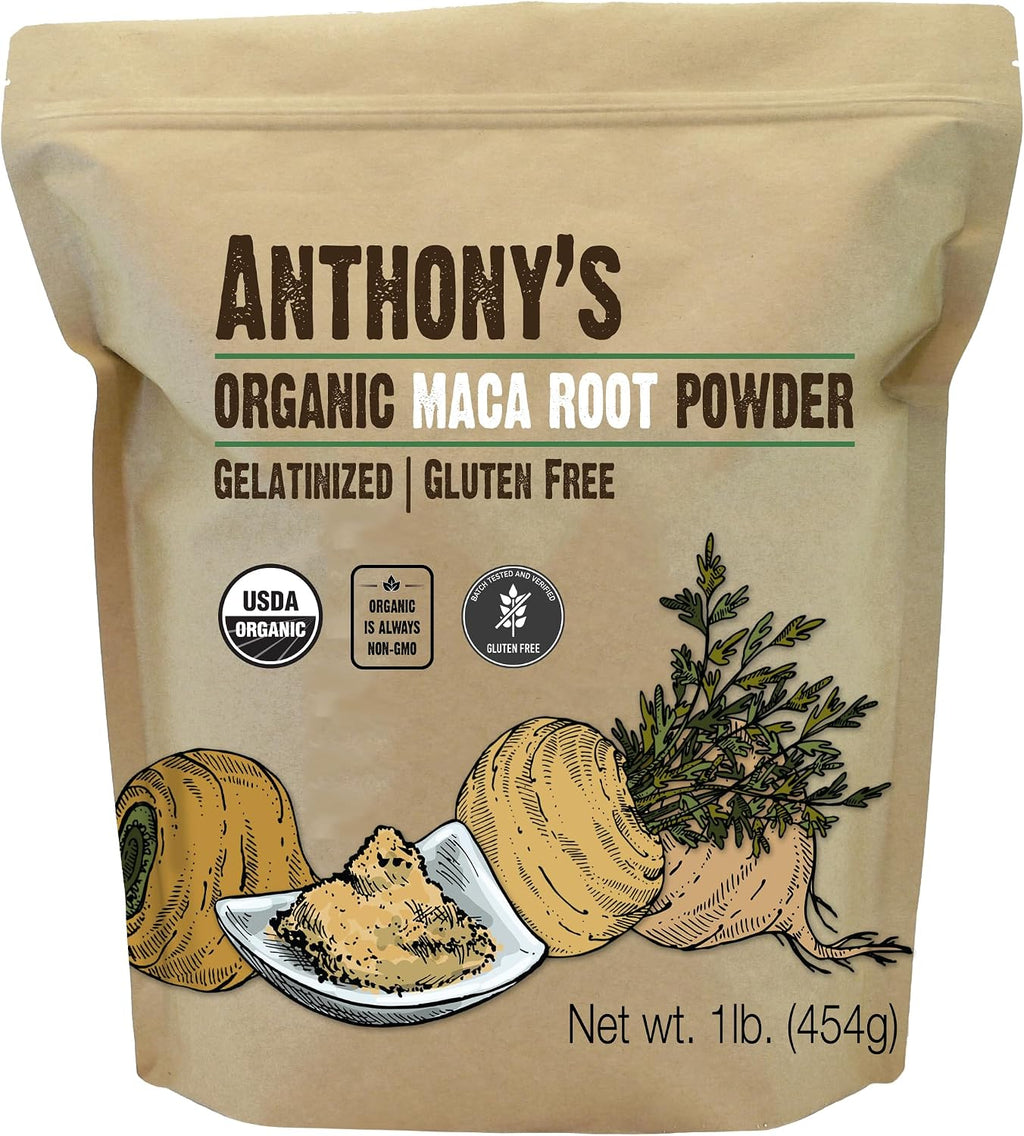 Polvo de Maca Orgánica Gelatinizada de Anthony's, 454 g