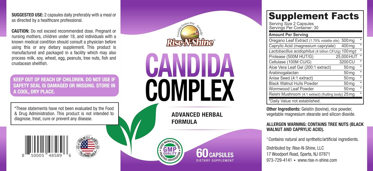 Rise-N-Shine Candida Support - 60 Cápsulas