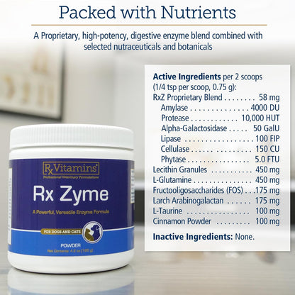 Rx Vitamins Rx Zyme Powder - Enzimas Digestivas para Perros y Gatos - 120g – Image 5