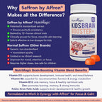 NutriMagic Kids Brain Booster+ 30mg Saffron-Based Multivitamin Gummies for Kids Brain Health Support, Saffron Extract Gummies, Vitamin D3, B6, B12, Zinc, 120x Non-GMO Gummies (2-Pack)