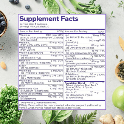 Vitaminas Prenatales Whole Food - 120 – Vitaminas B metiladas (B6, B12, riboflavina, tiamina, niacina, biotina): – Image 8