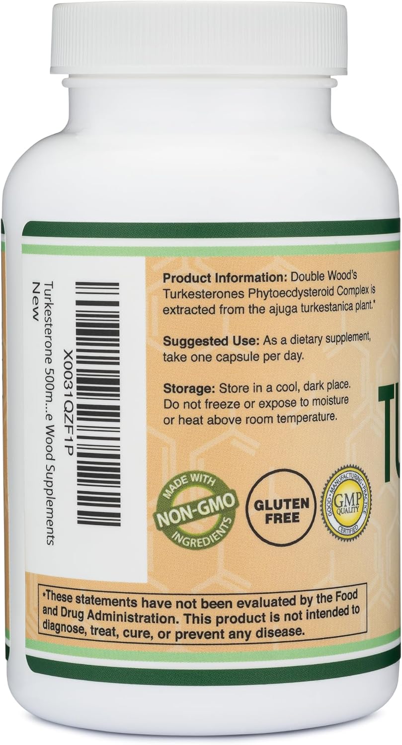 Turkesterone 500 mg, 120 cápsulas - Extracto de Ajuga Turkestanica estandarizado al 10%