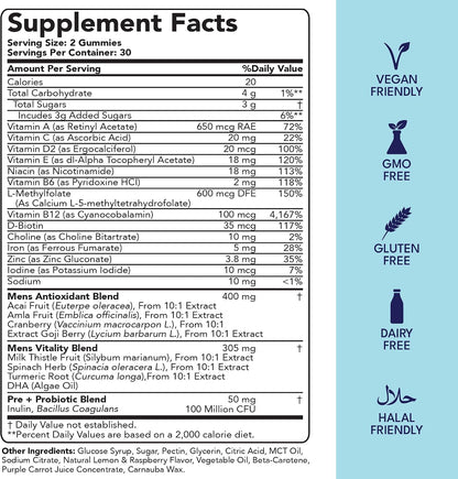 Sakoon nutrition Gominolas Multivitamínicas para Hombre con Probióticos y Prebióticos, 60 unidades – Image 2