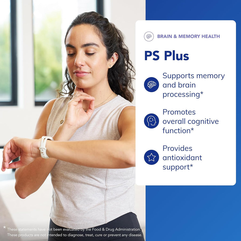 Pure Encapsulations PS Plus – Fórmula hipoalergénica con fosfatidilserina y antioxidantes para el apoyo de la memoria y la función cognitiva | 60 cápsulas