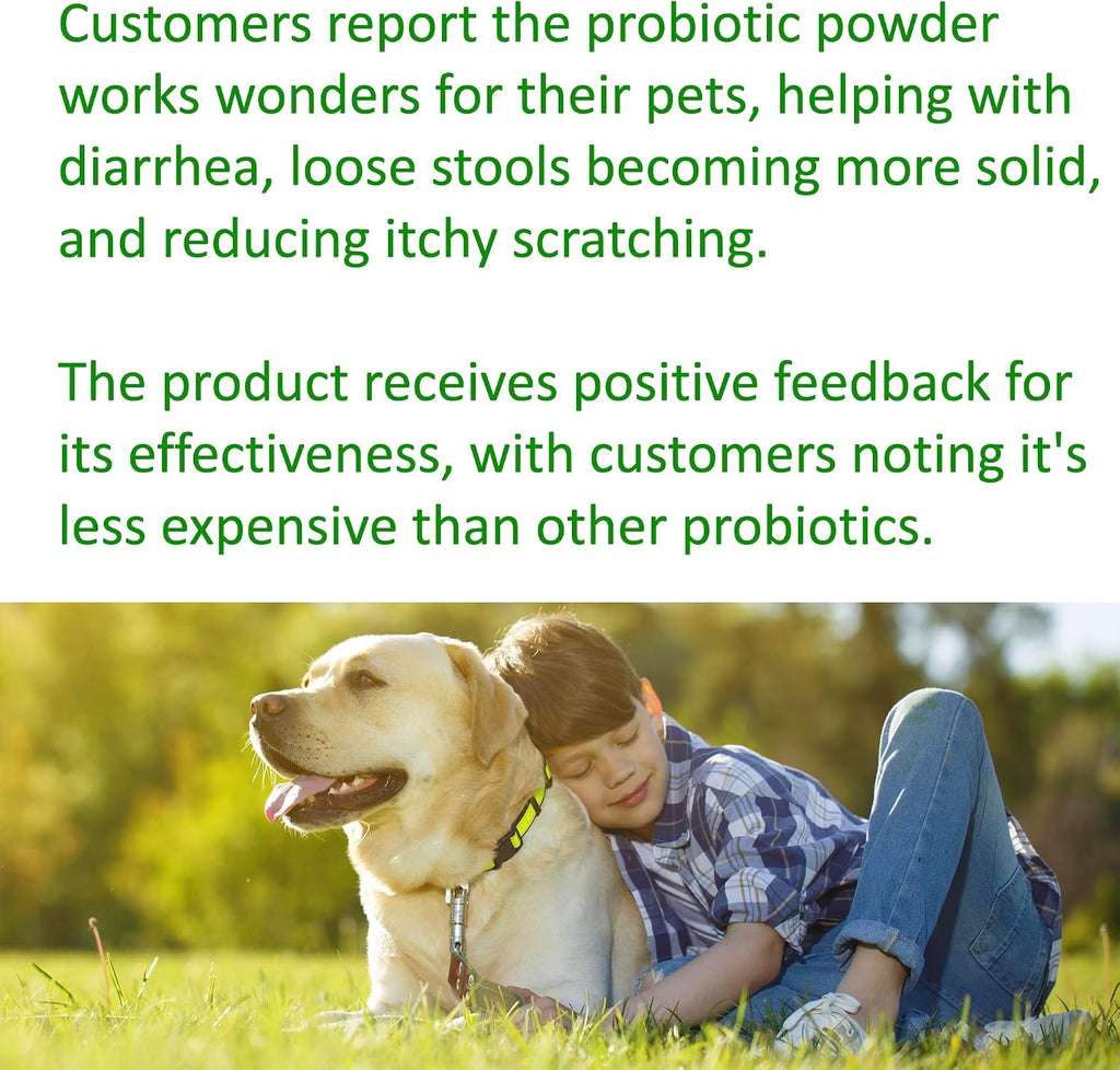TummyWorks Probióticos para Perros y Gatos - 160 Dosis en Polvo con 10 Cepas, 5 mil millones de UFC, Enzimas y Prebióticos