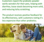 TummyWorks Probióticos para Perros y Gatos - 160 Dosis en Polvo con 10 Cepas, 5 mil millones de UFC, Enzimas y Prebióticos