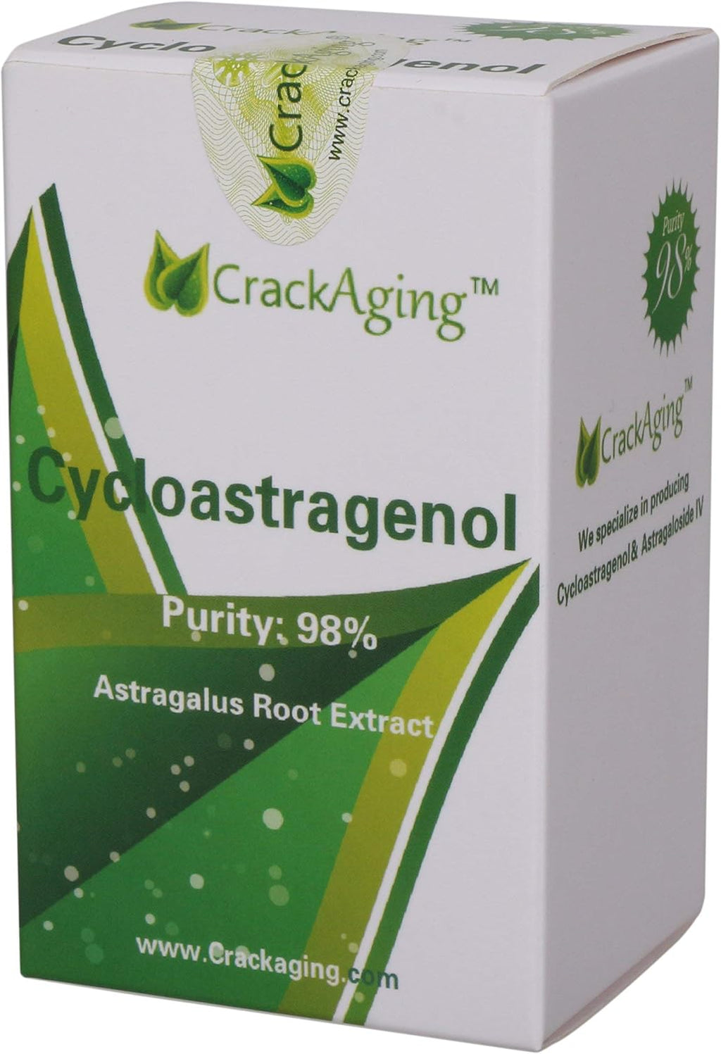 Crackaging Super-Absorption Cycloastragenol 98% - 10mg por Cápsula (180 Cápsulas)