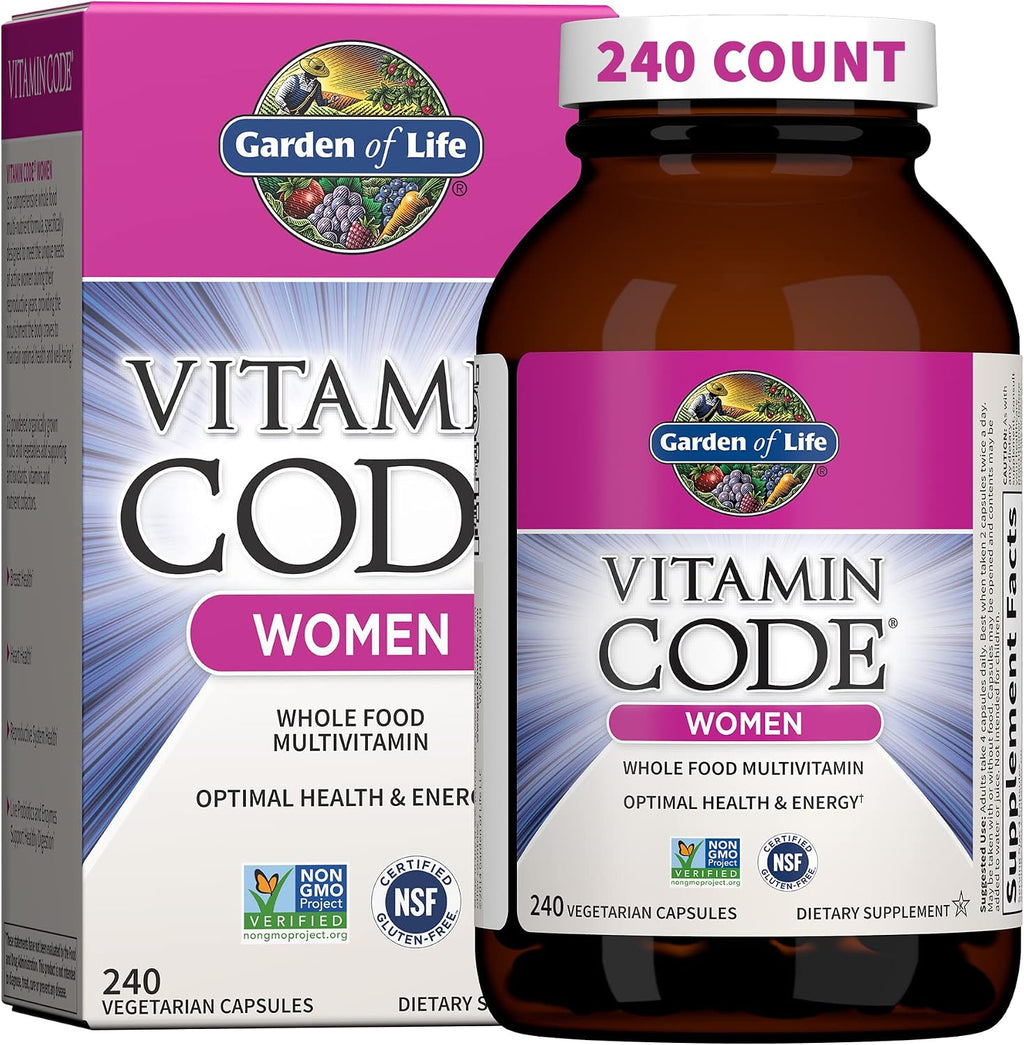 Garden of Life Vitamin Code - Multivitamínico para Mujeres con Hierro y Folato - 240 Cápsulas