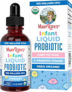 MaryRuth's Probiótico Líquido Orgánico para Bebés de 6 a 12 Meses | 100 Millones UFC | 5 Cepas | USDA Orgánico | Vegano | Sin Sabor | 30 ml