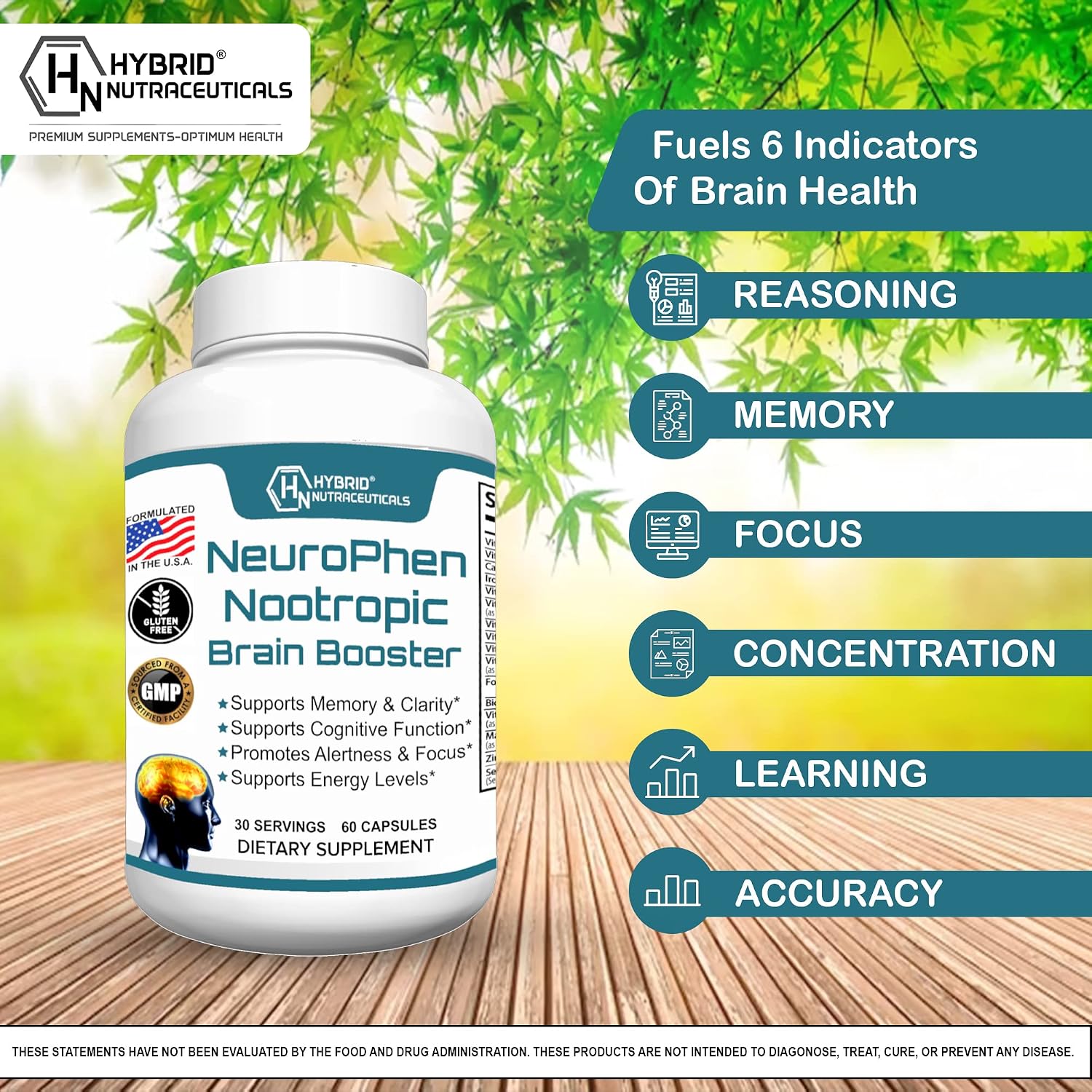 NeuroPhen Suplemento Potenciador Cerebral Nootrópico - 60 Cápsulas