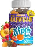 Vital+Boon Dippin' Dots - Gominolas Multivitamínicas para Adultos - Vitaminas A, B6, C, D3, E y Ácido Fólico - Vegetarianas, No GMO, Sin Gluten (60 Unidades)