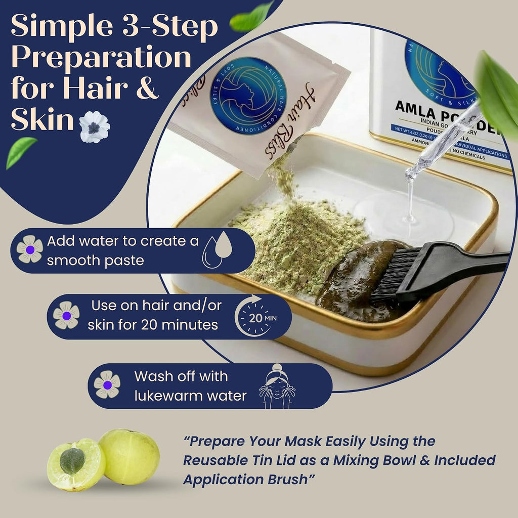 Pride Of India - Amla (Amalaki) Indian Gooseberry Powder for Hair & Skin Care, 227 g (8 oz), 100% Natural