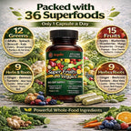 Super Fruits and Veggies - Suplemento de Frutas y Verduras Naturales (60 Días)