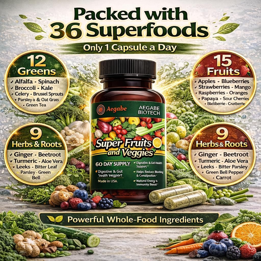Super Fruits and Veggies - Suplemento de Frutas y Verduras Naturales (60 Días)