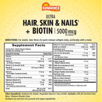 Sundance Hair, Skin & Nails Complex - Biotina 5000 mcg, 90 Cápsulas Blandas
