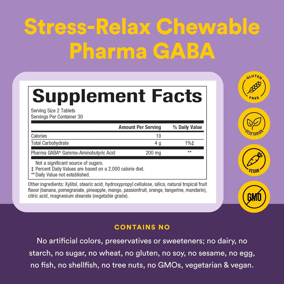 Natural Factors Pharma GABA - 60 Comprimidos Masticables (30 Dosis) - Complemento Alimenticio con GABA – Image 4