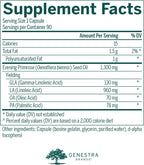 Genestra Brands GLA 130 Aceite de Onagra | Complemento de Ácidos Grasos Esenciales | 90 Cápsulas