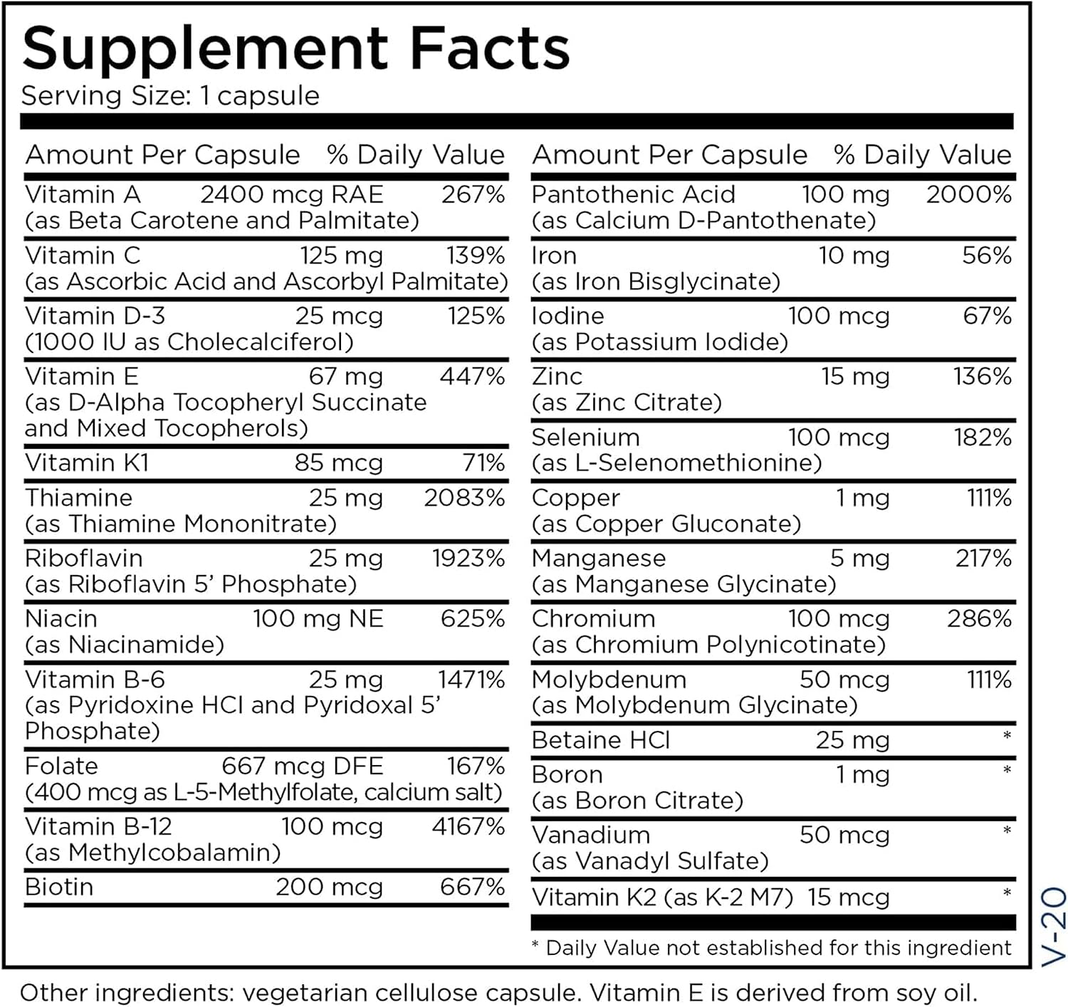 Metabolic Maintenance The Big One Multivitamin con Hierro - Multivitamínico para Hombres y Mujeres con Vitamina A, C, E, Minerales, Complejo B Metilado - 90 Cápsulas