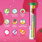 T&D Multivitamínico Infantil 8 Vitaminas - 100 Comprimidos Efervescentes Veganos - Sabor Frambuesa - Hecho en Alemania