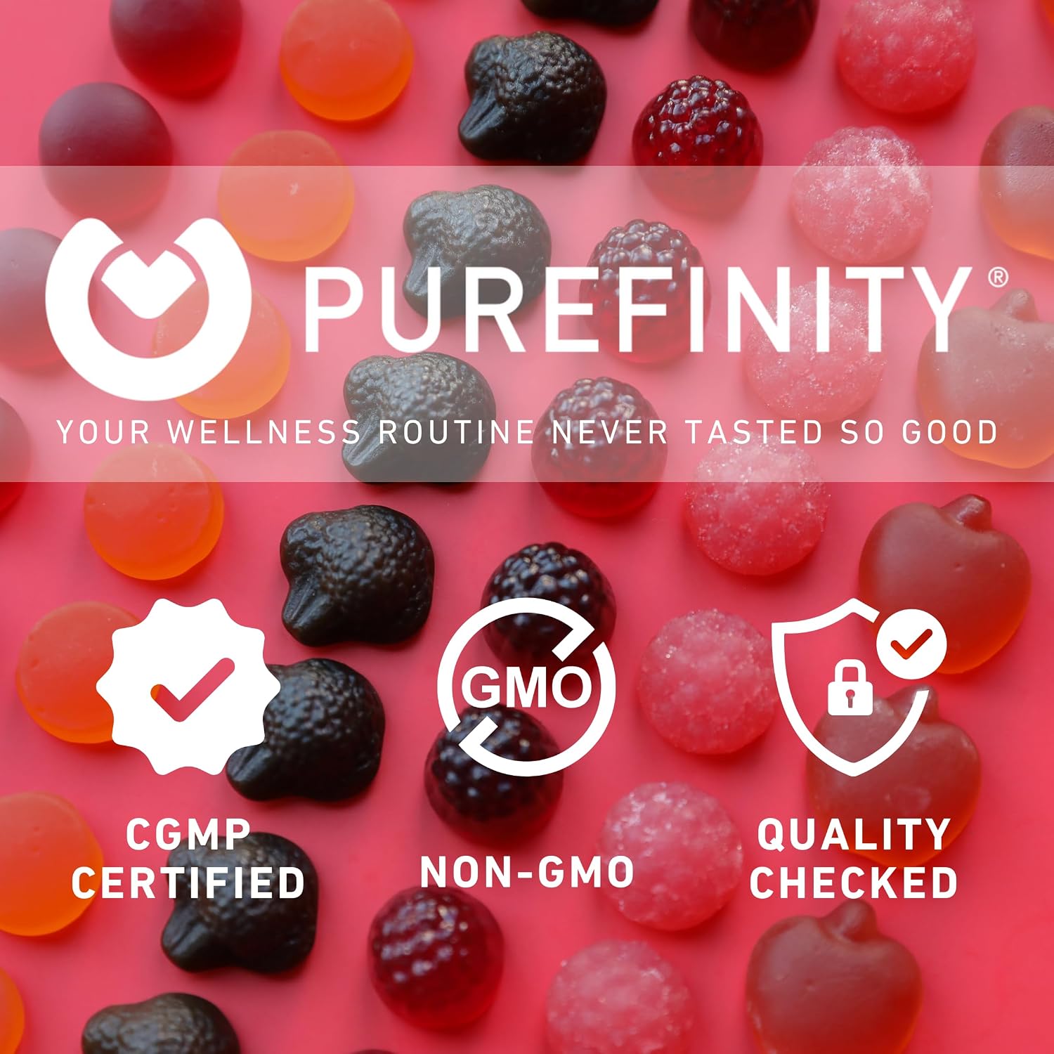 PUREFINITY Vitamina D3 5000 UI Gummies - Suplemento de vitamina D para la salud ósea e inmunitaria