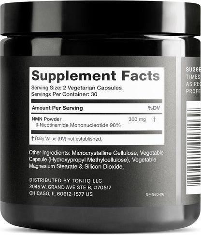 Toniiq Stabilized NMN Capsules - 300mg - 98% Pureza - 60 Cápsulas – Image 7