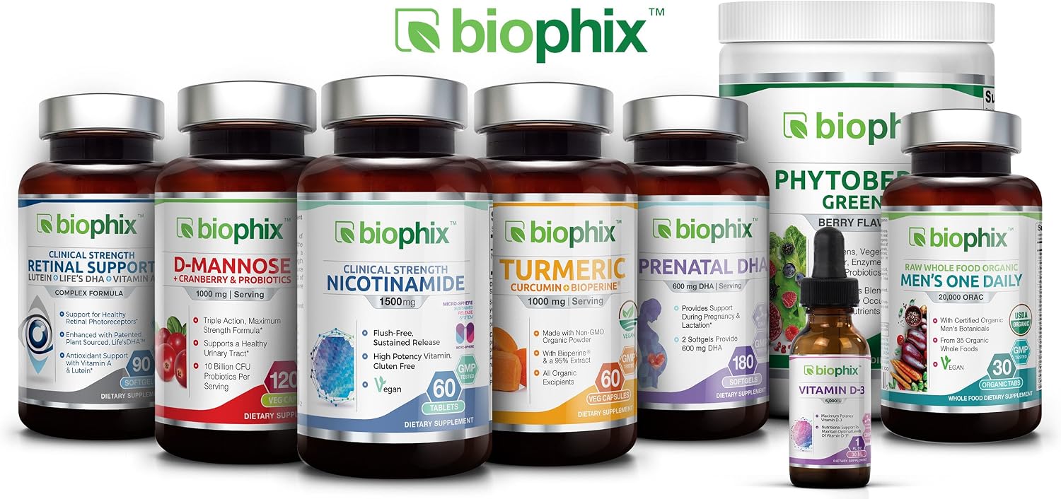 biophix Vitamina K2 MK-4 100 mcg 200 Cápsulas con Alfalfa - Huesos Fuertes y Salud Inmunitaria