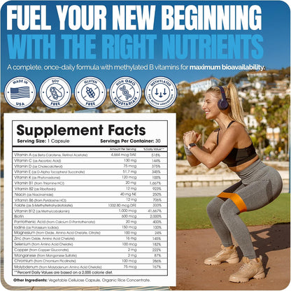 Multivitamínico Bariátrico Sin Hierro con – Folato (L-5-MTHF): ayuda al crecimiento de los tejidos maternos – Image 2