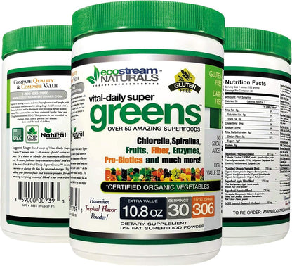 Vital First Daily Greens Superfood Powder - – Espirulina: una microalga rica en proteínas, vitaminas del grupo B y – Image 1