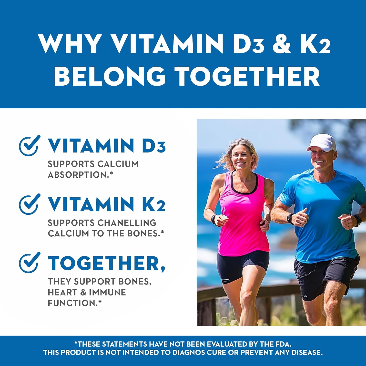 Vitaminerals Vitamina D3 + K Complex | 2500 IU D3, 80 mcg K, Mezcla de Verduras y Frutas | 60 Cápsulas Veganas