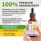 NUSAVA Organic Vitamin D3 K2 Drops with MCT Oil & Omega 3 - 5000 IU D3, 120 mcg K2, Strawberry, 4 Fl Oz (4-Pack)
