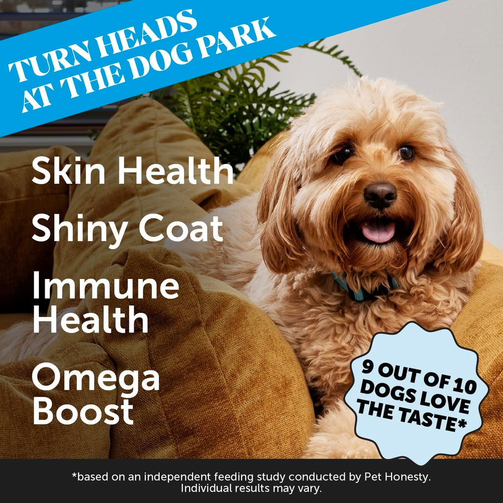 Pet Honesty Masticables de Aceite de Salmón Salvaje de Alaska para Perros - Suplemento Omega 3 para Piel y Pelaje