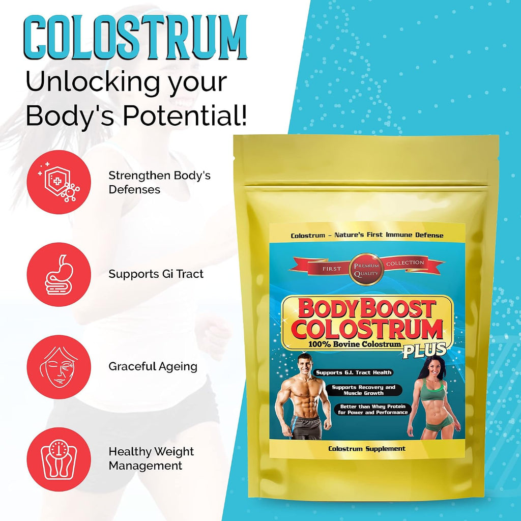BodyBoost Calostro Bovino en Polvo 1 kg - 100% Calostro de Vaca Alimentada con Pasto