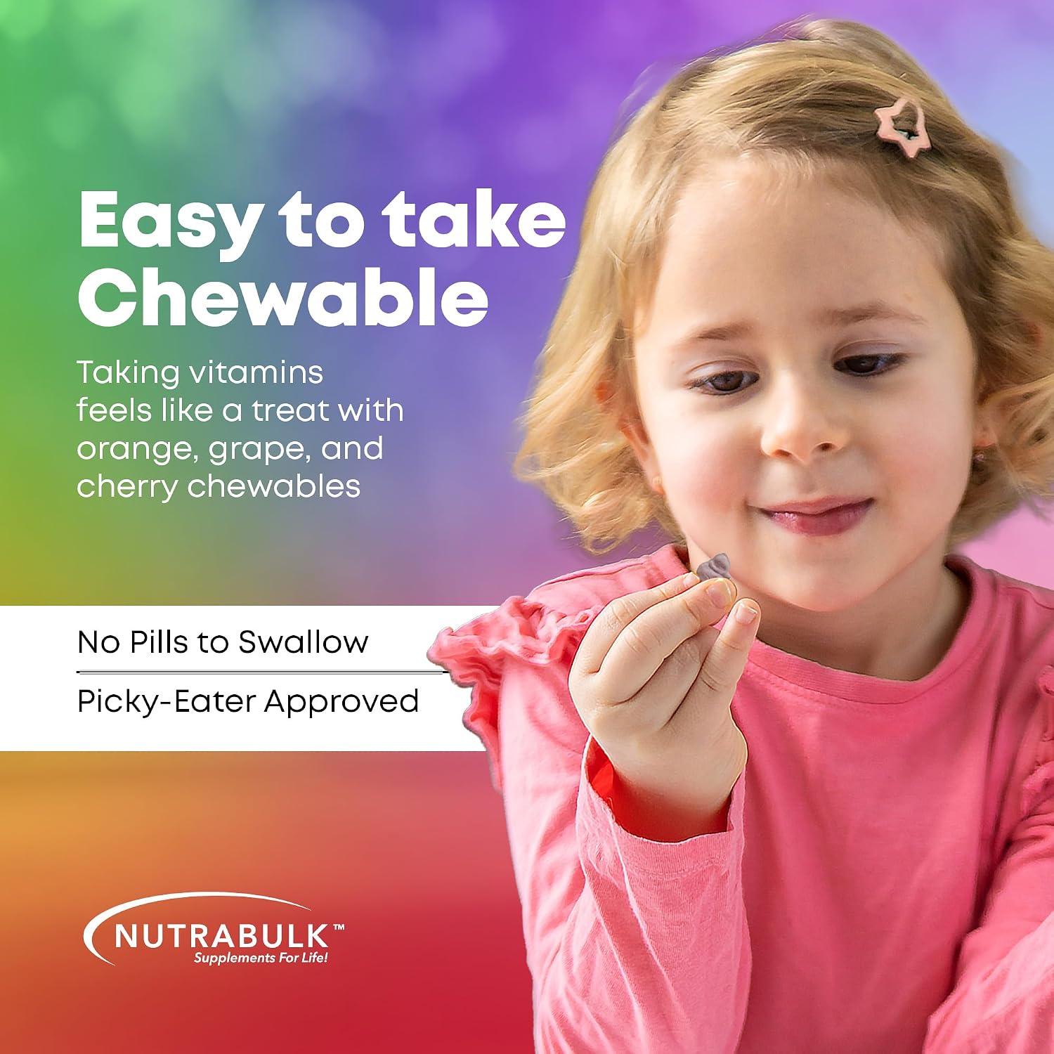 NutraBulk Multivitamínico Infantil - 1000 Comprimidos Masticables con Formas de Animales