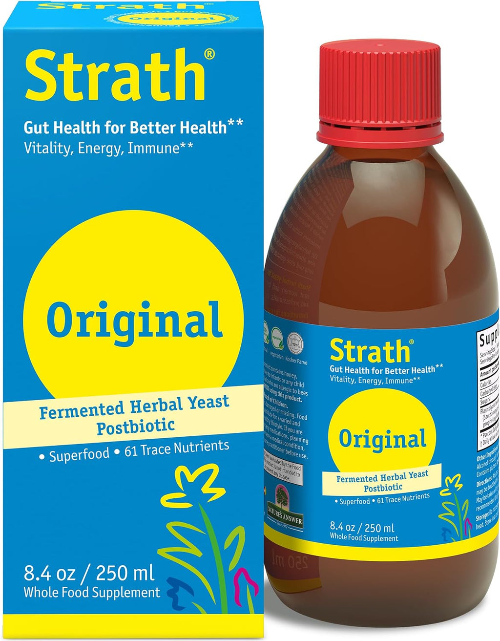 Strath Fermented Herbal Yeast Postbiotic - 250 ml - Suplemento Nutricional Líquido