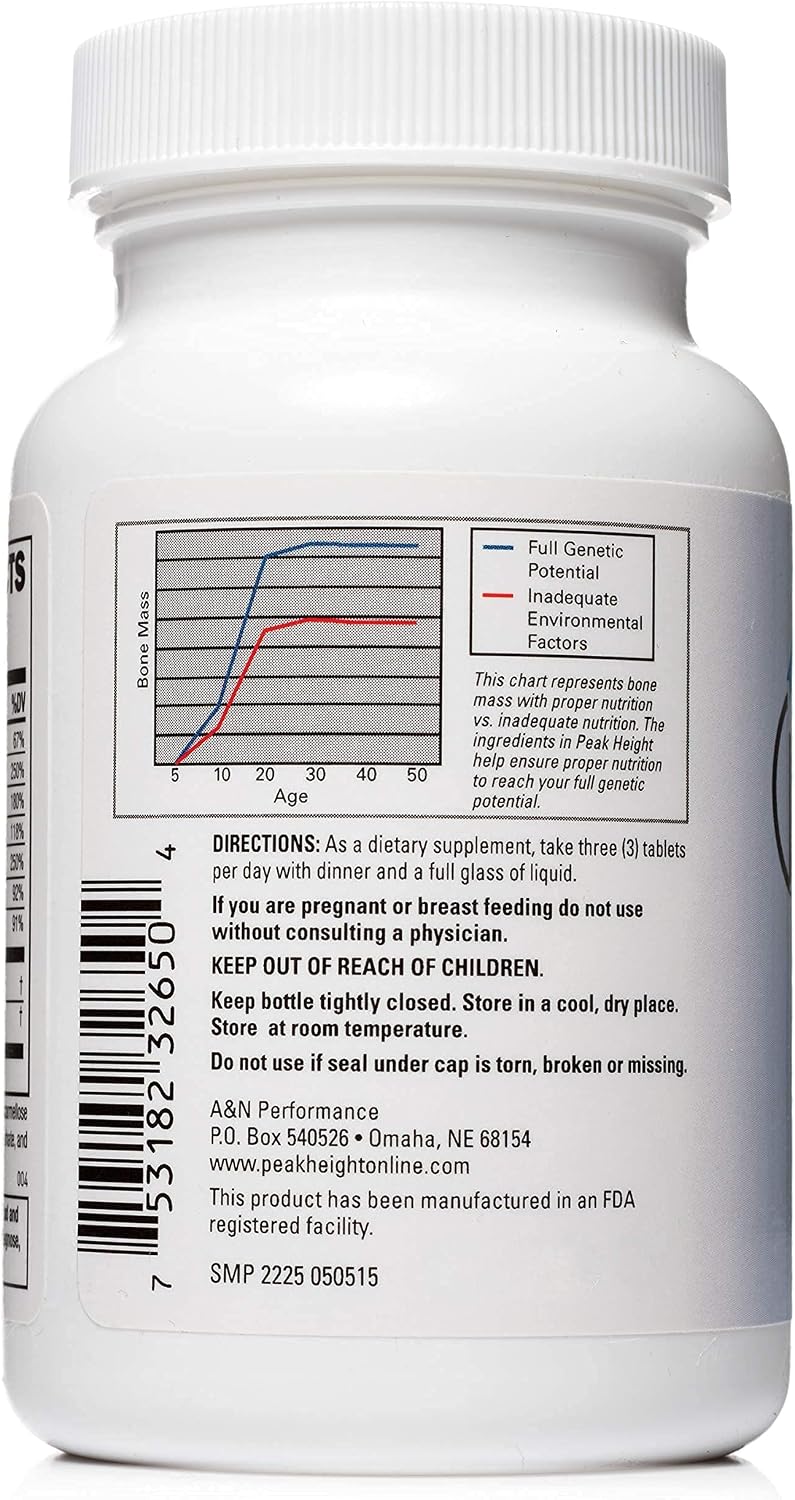 Peak Height Growth Supplement - Suplemento para el Crecimiento en Altura, 12 Paquetes