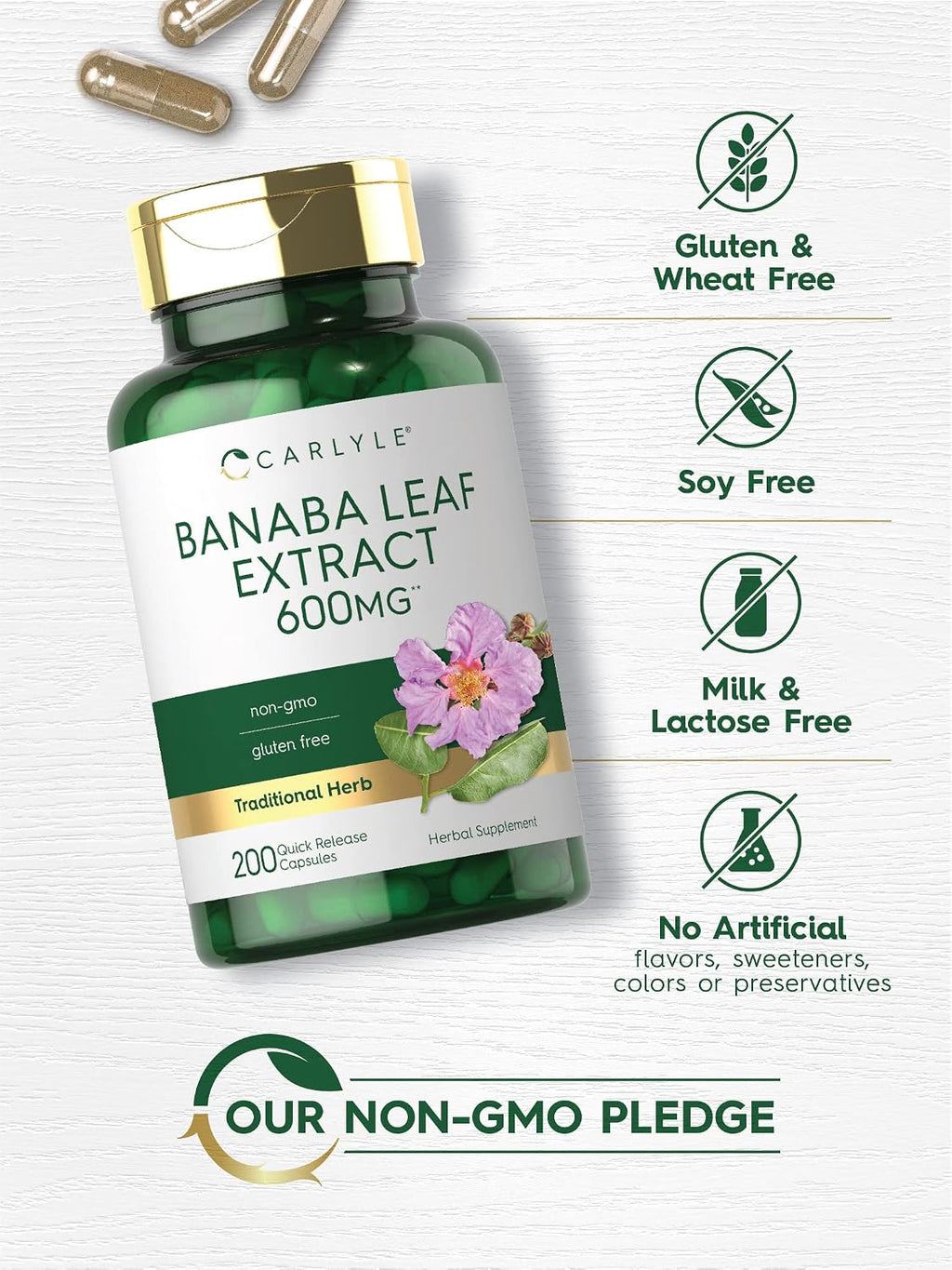 Carlyle Extracto de Hoja de Banaba - 200 Cápsulas