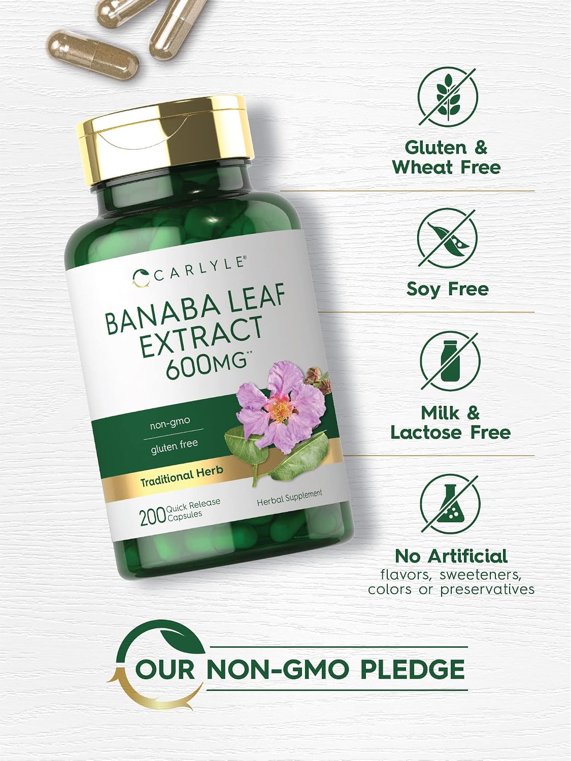 Carlyle Extracto de Hoja de Banaba - 200 Cápsulas