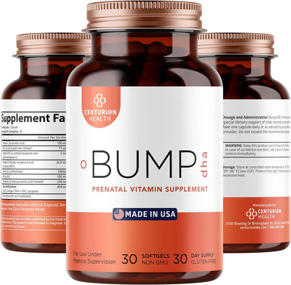 Centurion Health Vitaminas Prenatales – Folato (ácido fólico): Contribuye al crecimiento de los tejidos maternos – Image 1