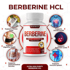 Berberine Supplement 1800mg - Premium Berberine HCl 97% High Purity, Supports Immune System, High Potency Hydrochloride & Extract, Activates AMPK & GLP-1, Non-GMO Vegan, for Men Woman 90 Capsules