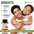 Perfect Skin Acne Pills - Suplemento Antiacné con Niacinamida, Probiótico, Zinc y Vitamina A - 60 Cápsulas
